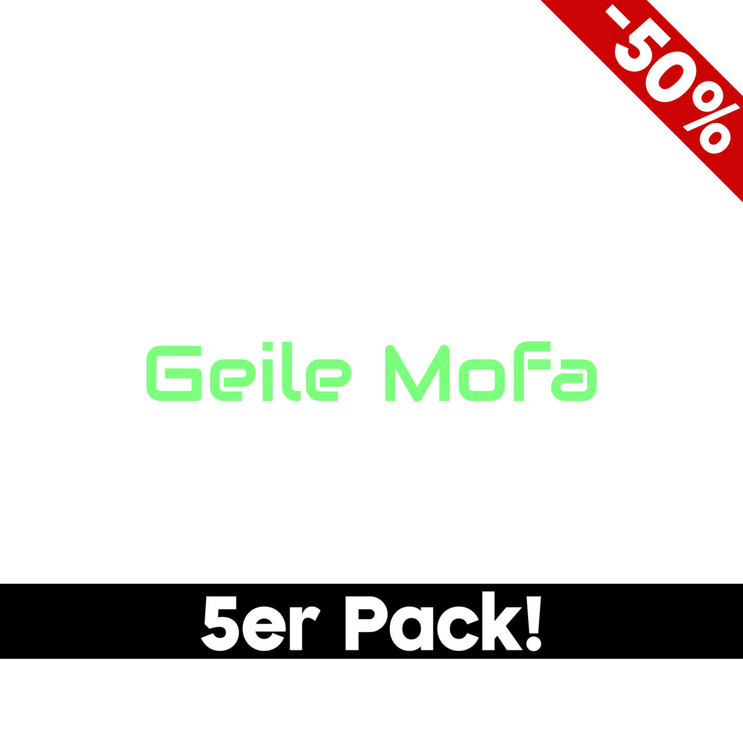 Geile Mofa Logo Sticker 5er Pack hellgrün Einzelansicht Rabattaktion